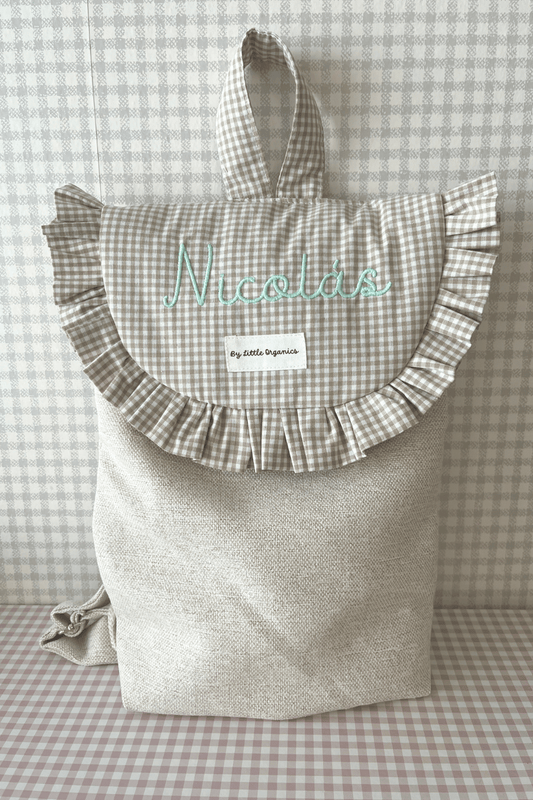 Mochila vichy beige