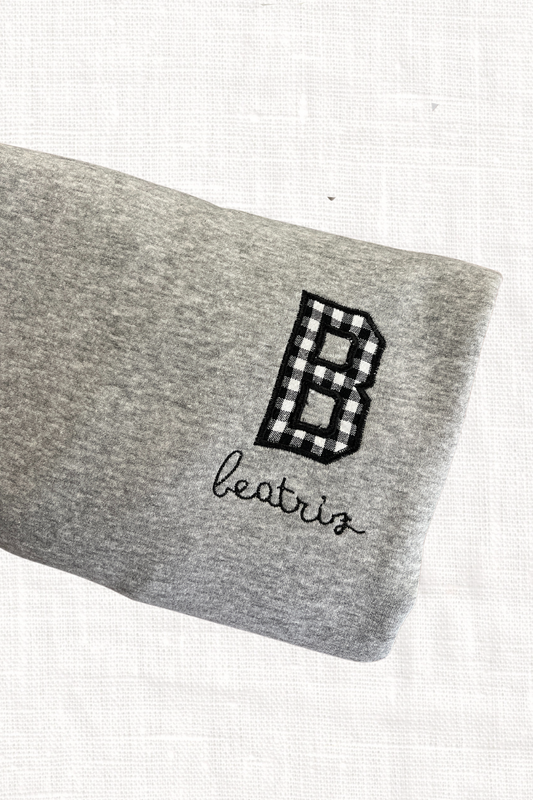 Sudadera inicial vichy nombre