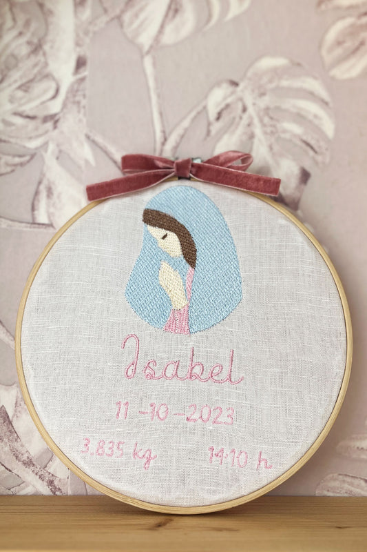 Bastidor Virgencita bordado- Nacimiento