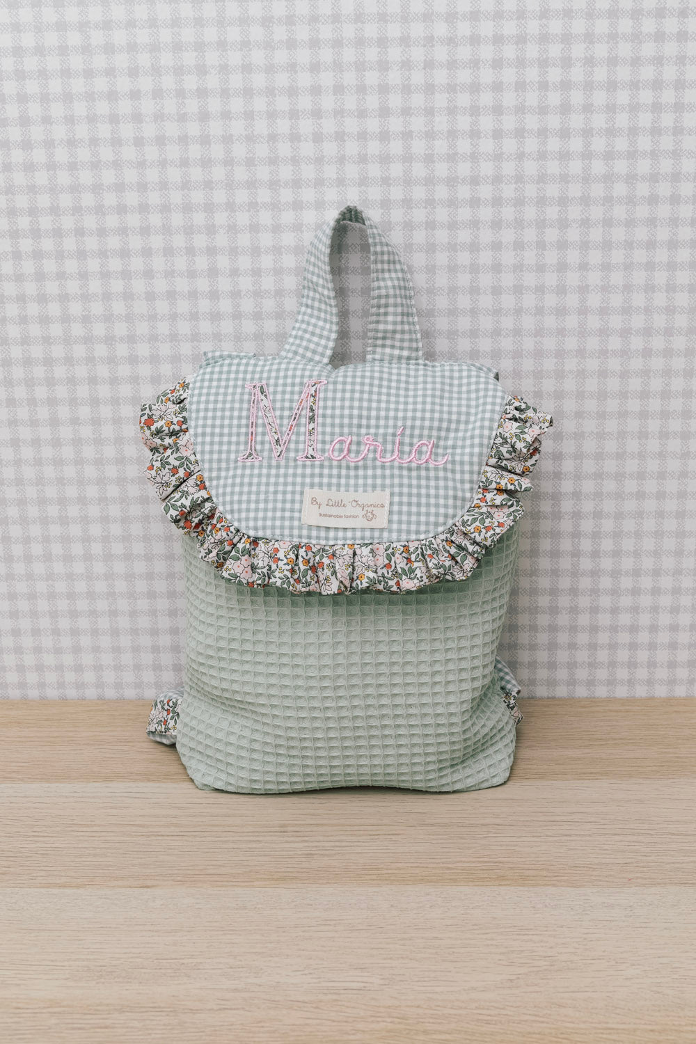 Mochila infantil waffle verde