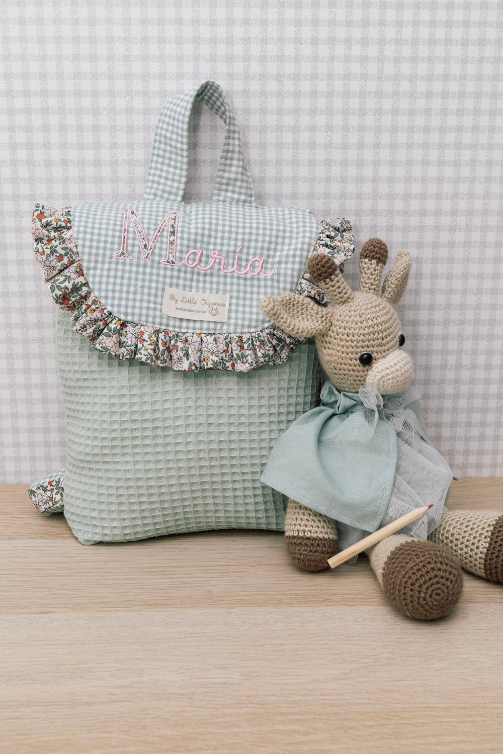 Mochila infantil waffle verde