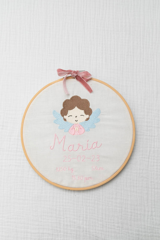 Bastidor de madera personalizado bordado- Nacimiento