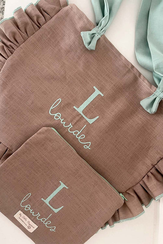 Pack Estuche + Bolso verde agua