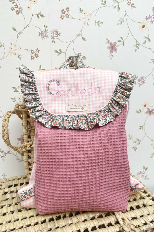 Mochila infantil waffle rosa