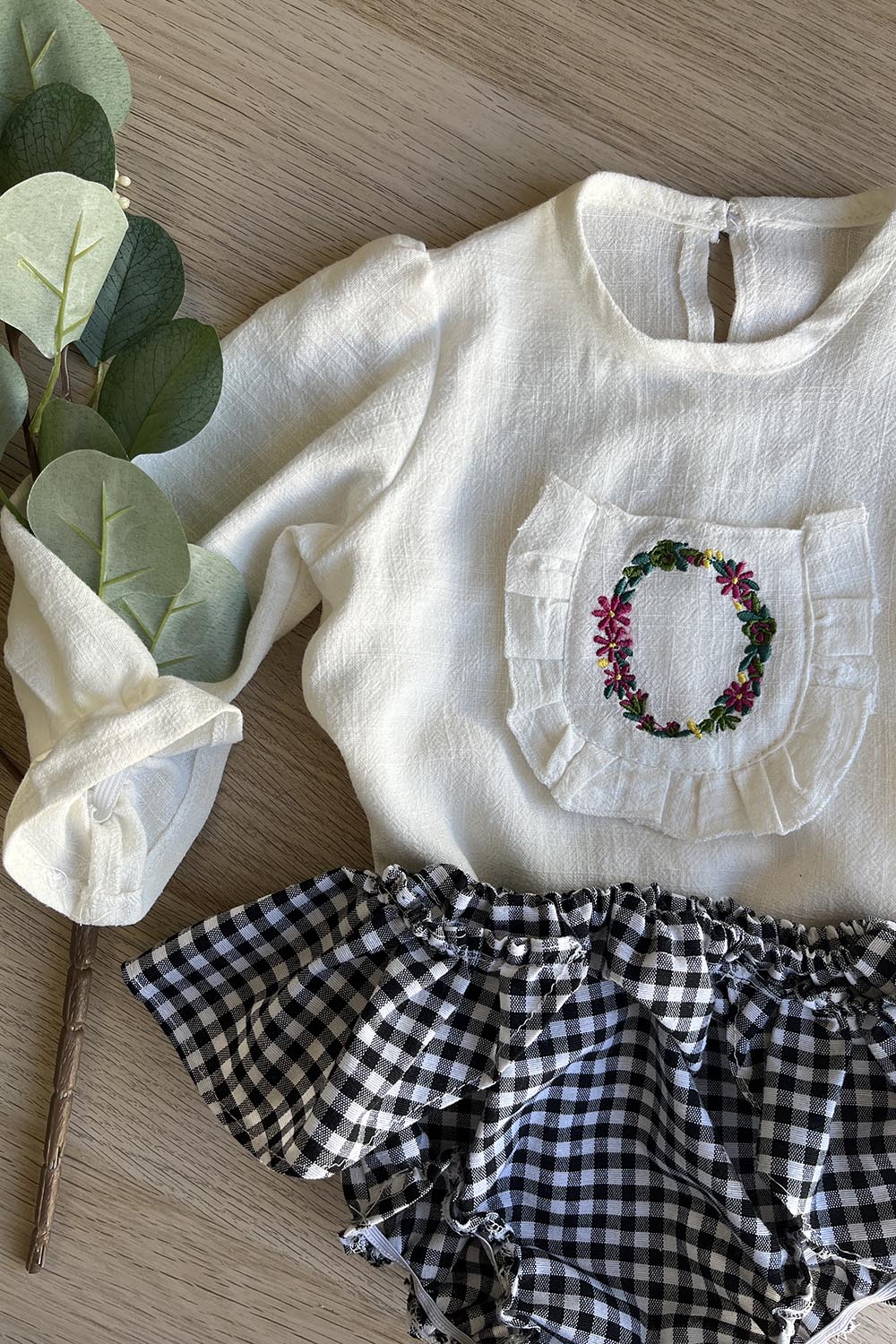 Conjunto Navidad inicial bordada