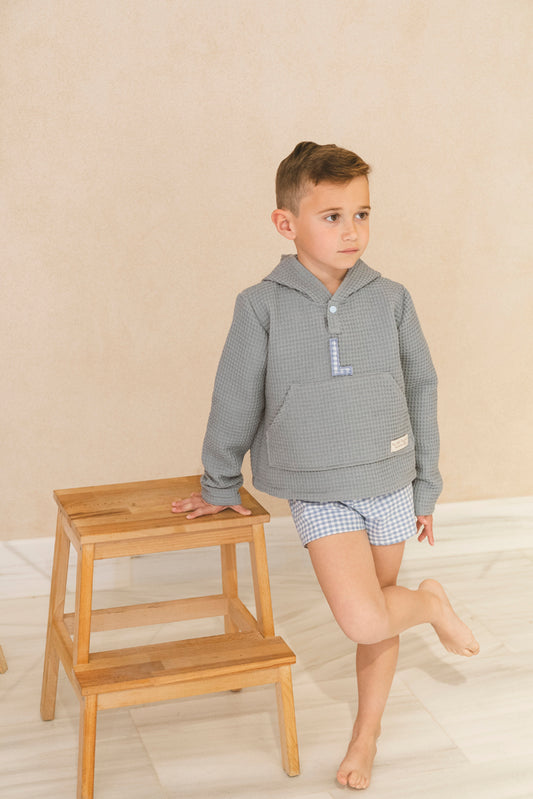 Sudadera Verano inicial Waffle azul