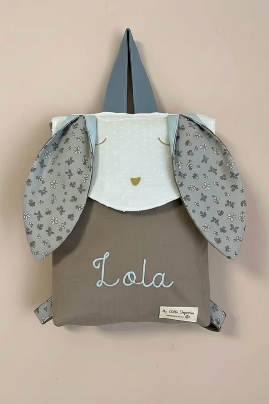 Mochila conejito jardín